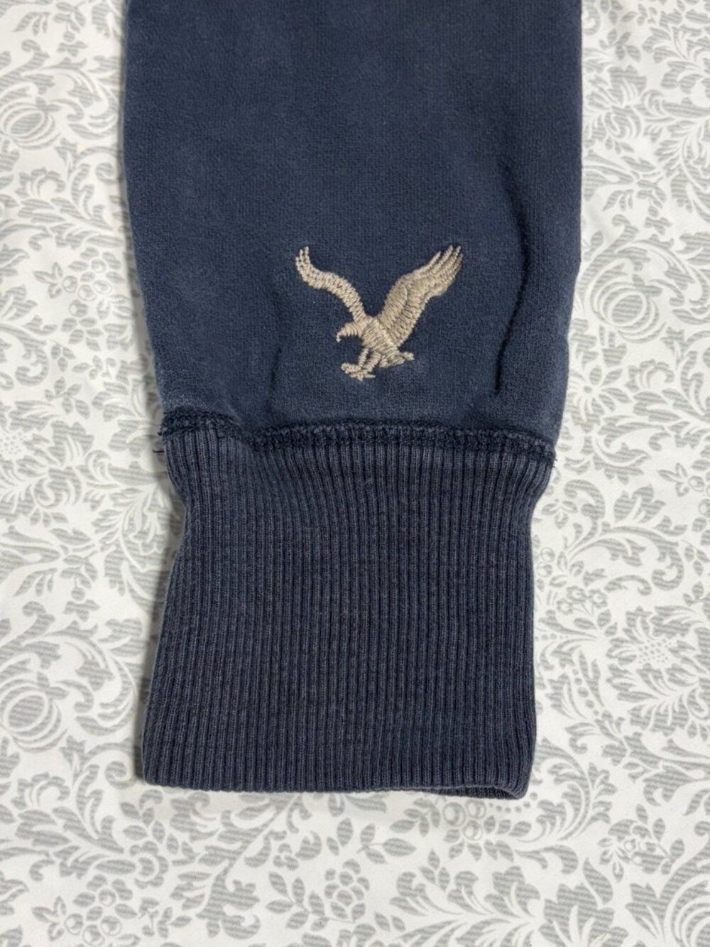 Vintage Y2K American Eagle Hoodie Mens Medium Blue Fleece Full Zip AE NY Graphic - Picture 10 of 10